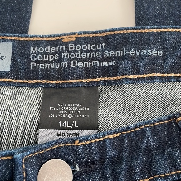 Mossimo Modern Bootcut Premium Denim Dark Wash Jeans- size 14 Long - Picture 6 of 8